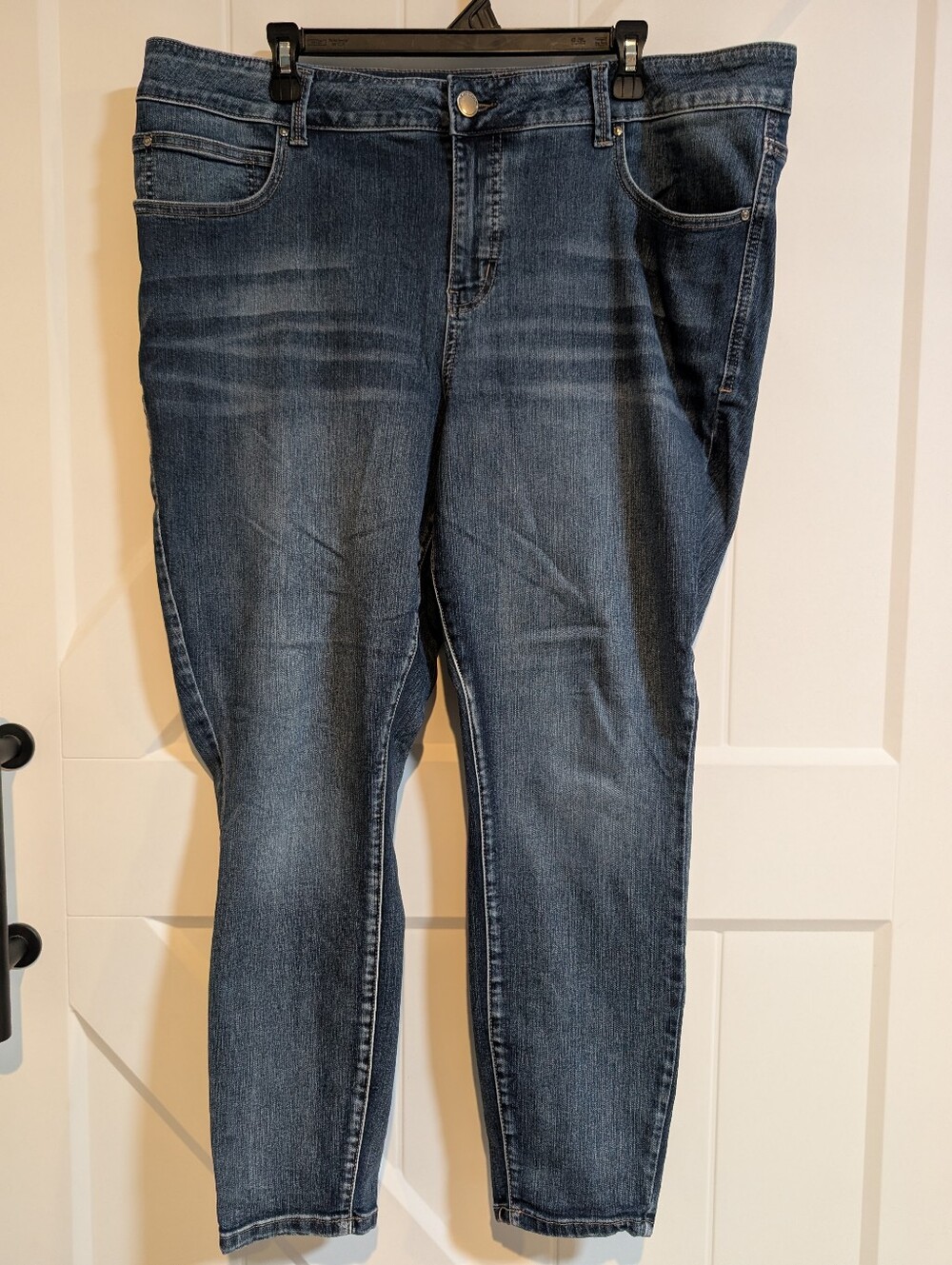 Women's Dark Blue Denim Jeans - Classic Straight Fit